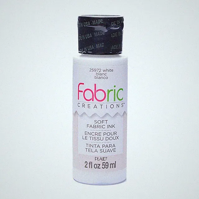 2 Oz Fabric Ink White Water Based Non Toxic Machine Washable for Textiles