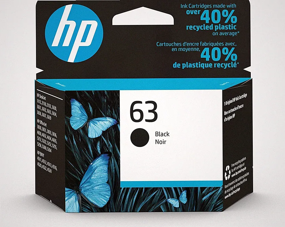 Black Ink Cartridge 63 Compatible Deskjet Envy Office Jet Printer Use 170 Page