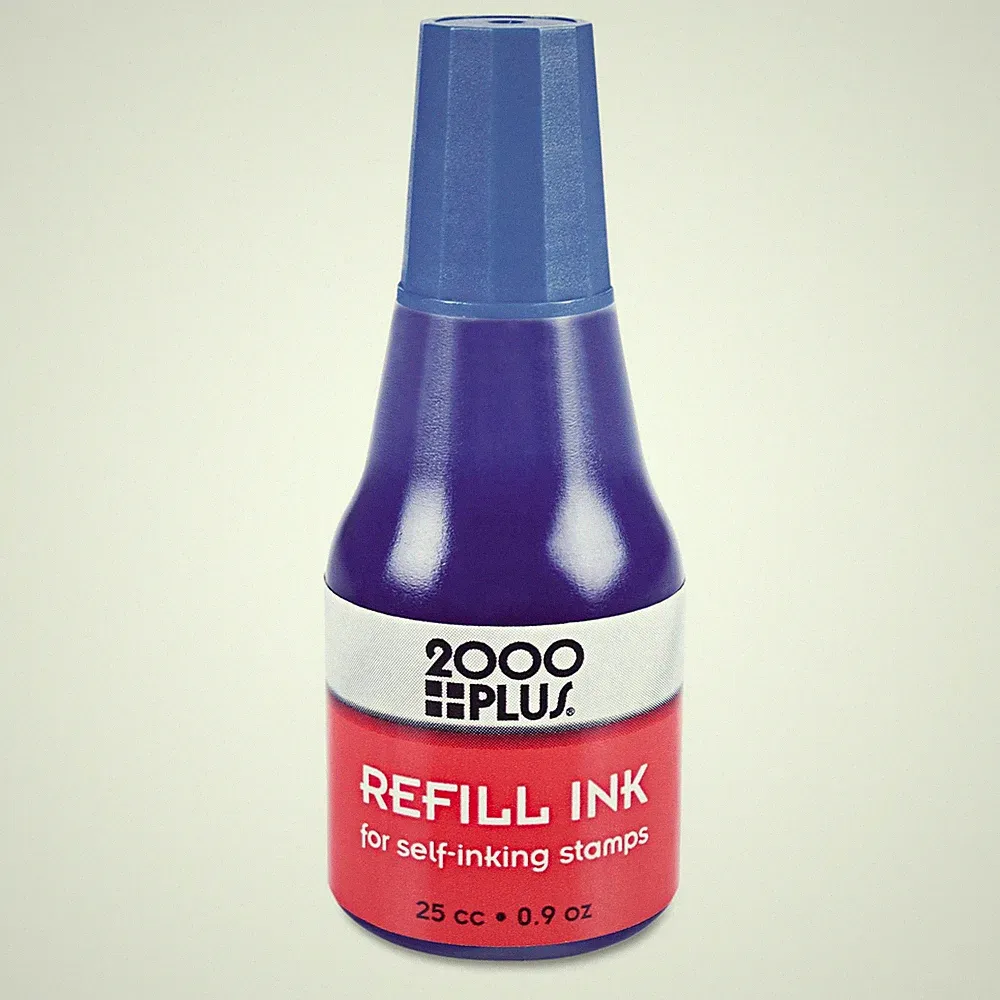 Blue Liquid Ink for Self Inking Stamps and Traditional Stamp Pads 0.8 fl oz