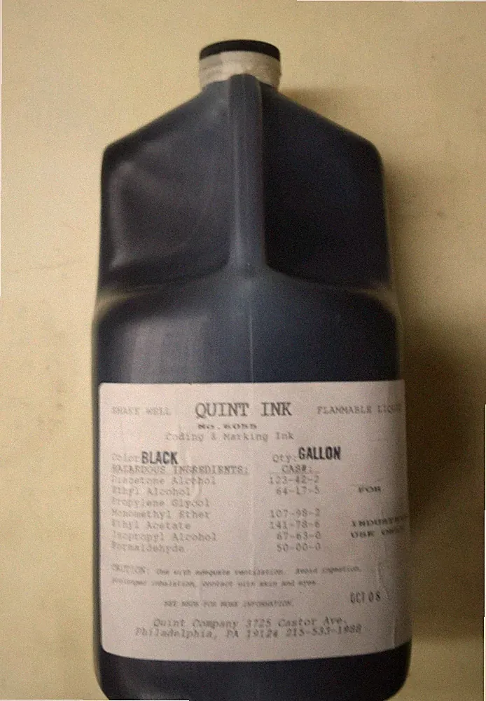 One gallon (BLACK INK)FOR CODING & MARKING (QUINT COMPANY) UNBELIEVABLE COVERAGE