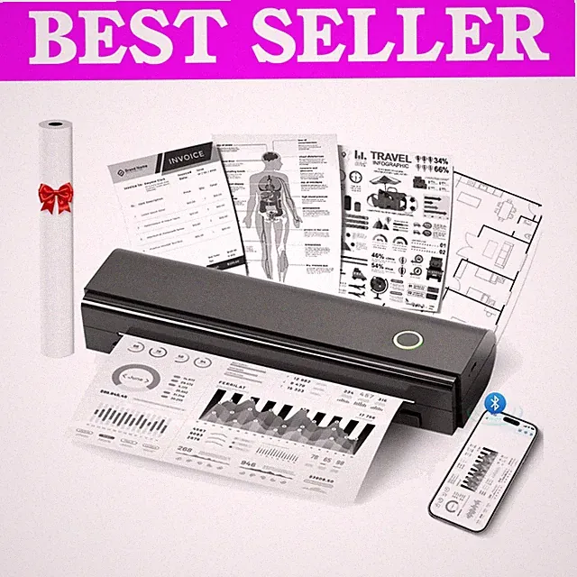 Portable Wireless Printer for Travel - Bluetooth & Inkless