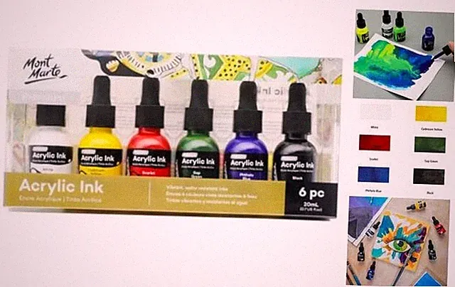 Premium 6pc x 20ml Acrylic Inks - 0.7 US fl.oz - Multicolor Inks
