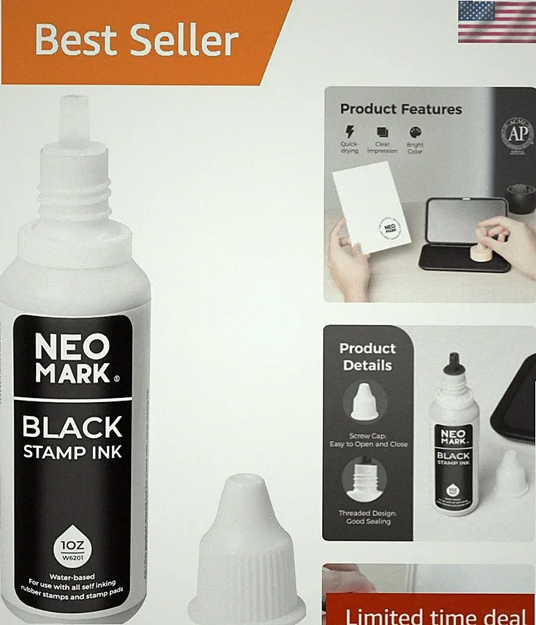 Stamp Ink, Quick-Drying and AP-Certified Non-Toxic Refill Ink for Self-Inking...